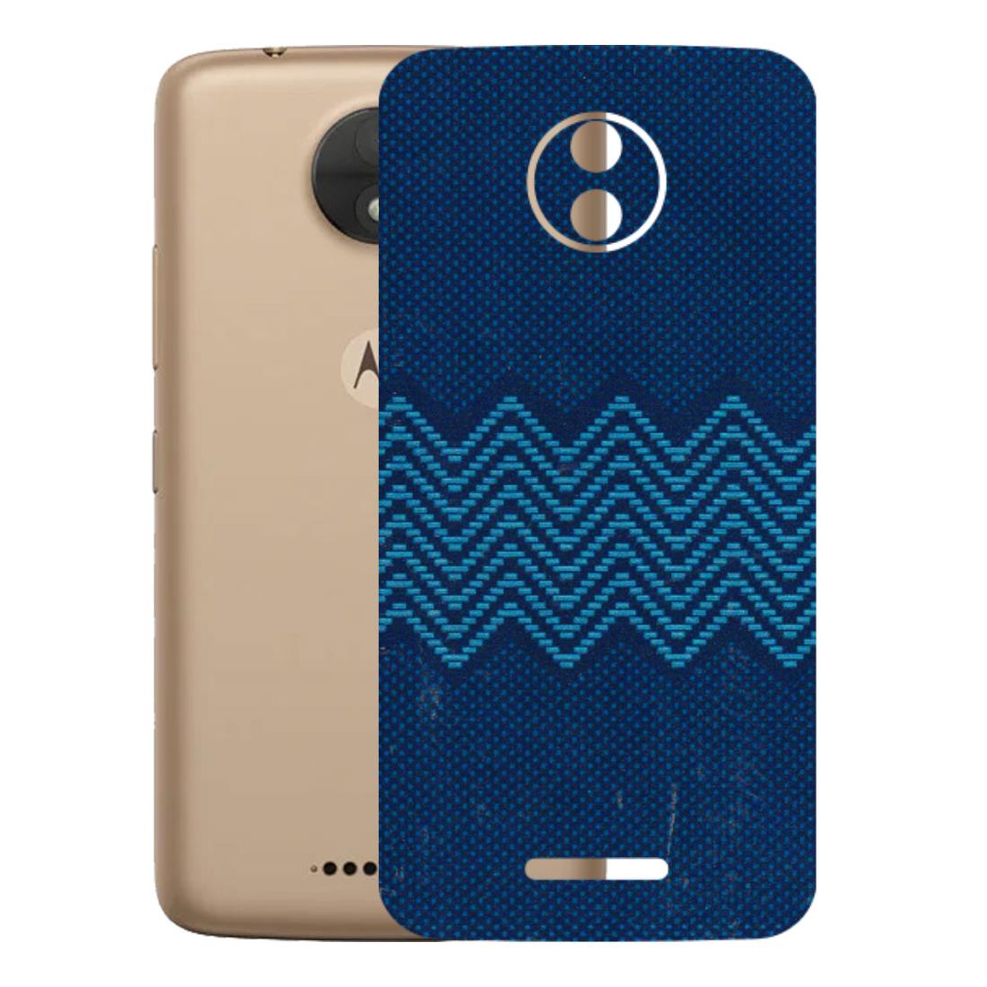 Motorola Phone Skins (All Models) - Blue Sober Waves - 3D Embossed Finish (L-306) Motorola Moto C