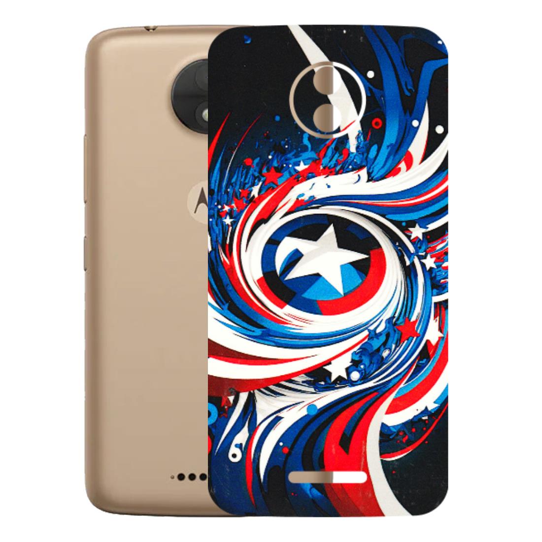 Motorola Phone Skins (All Models) - Captain America Logo - 3D Embossed Finish (L-307) Motorola Moto C