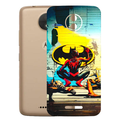 Motorola Phone Skins (All Models) - New Spiderman Bat Logo - 3D Embossed Finish (L-309) Motorola Moto C