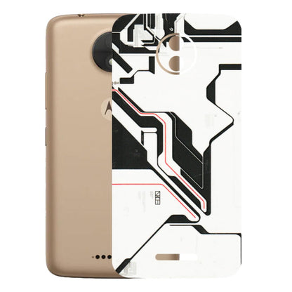 Motorola Phone Skins (All Models) - White Techy Logo - 3D Embossed Finish (L-312) Motorola Moto C