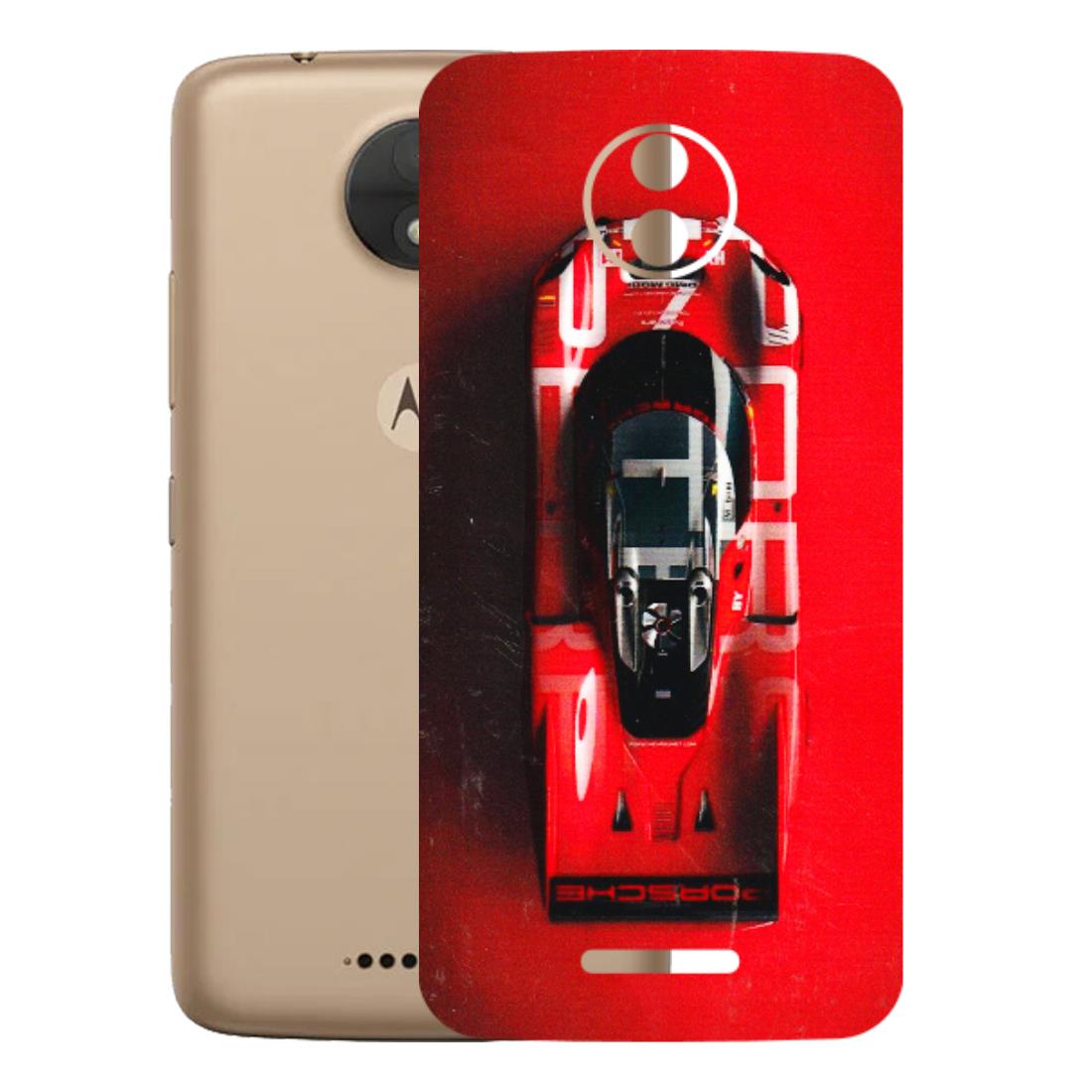 Motorola Phone Skins (All Models) - Red Porsche Car Logo - 3D Embossed Finish (L-315) Motorola Moto C