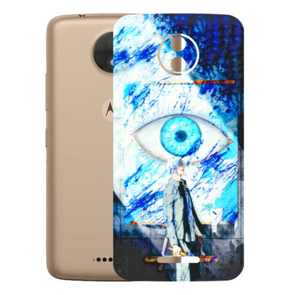 Motorola Phone Skins (All Models) - Anime Sea Blue Eye - 3D Embossed Finish (L-318) Motorola Moto C