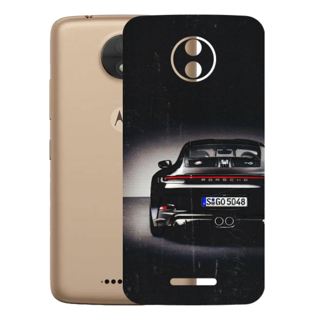 Motorola Phone Skins (All Models) - New Black Porsche GT3 - 3D Embossed Finish (L-327) Motorola Moto C