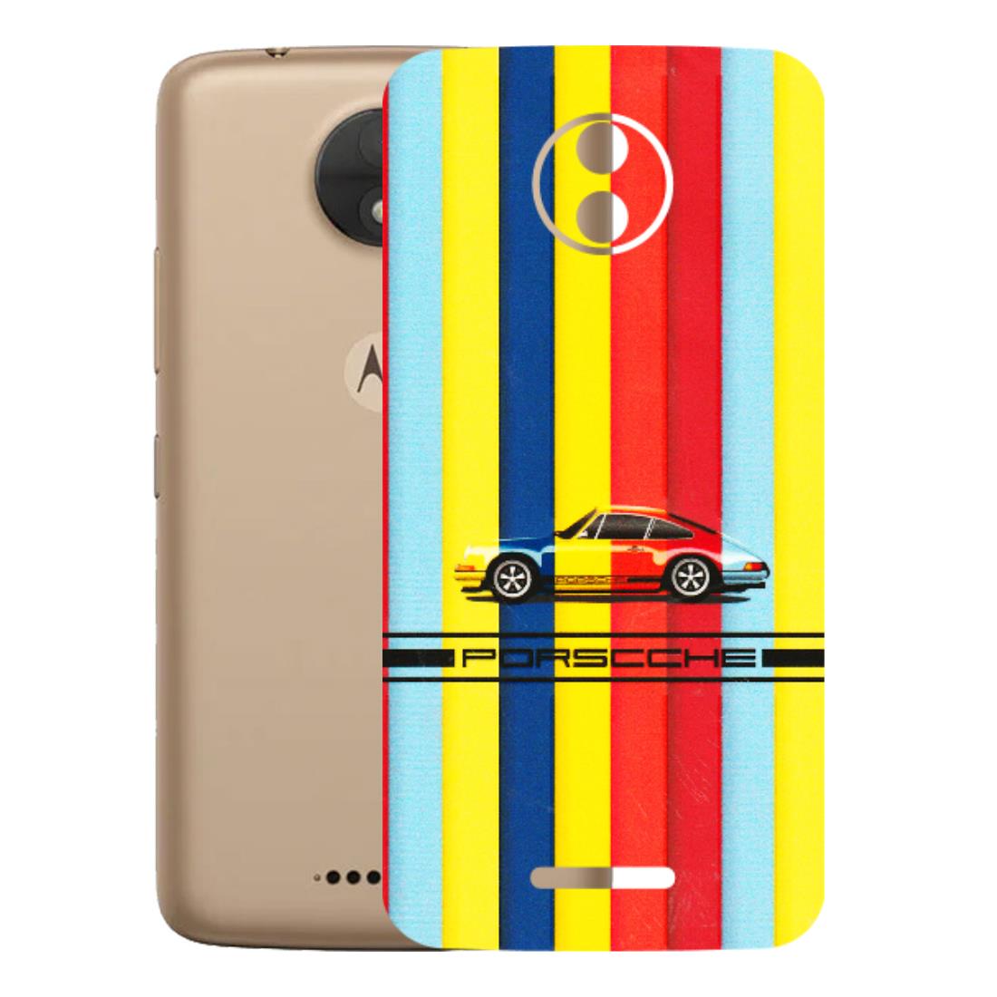 Motorola Phone Skins (All Models) - Multicolour Porche - 3D Embossed Finish (L-39) Motorola Moto C