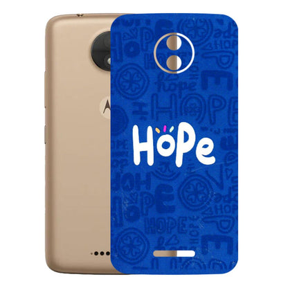 Motorola Phone Skins (All Models) - Hope Doodles Blue - 3D Embossed Finish (L-43) Motorola Moto C