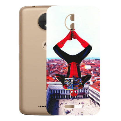 Motorola Phone Skins (All Models) - Spiderman Hanging - 3D Embossed Finish (L-53) Motorola Moto C