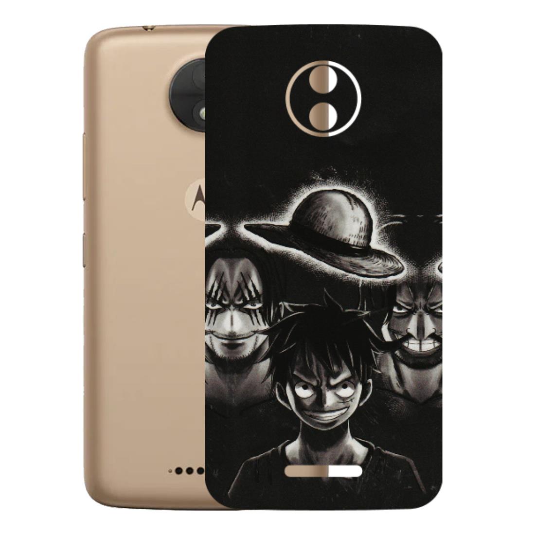 Motorola Phone Skins (All Models) - Black Luffy Hat - 3D Embossed Finish (L-57) Motorola Moto C
