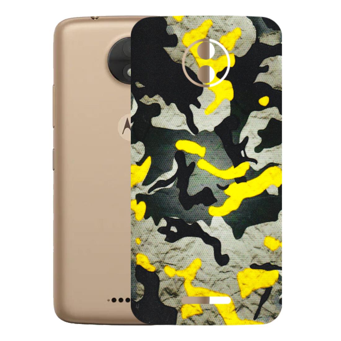 Motorola Phone Skins (All Models) - Yellow Camouflage - 3D Embossed Finish (L-61) Motorola Moto C