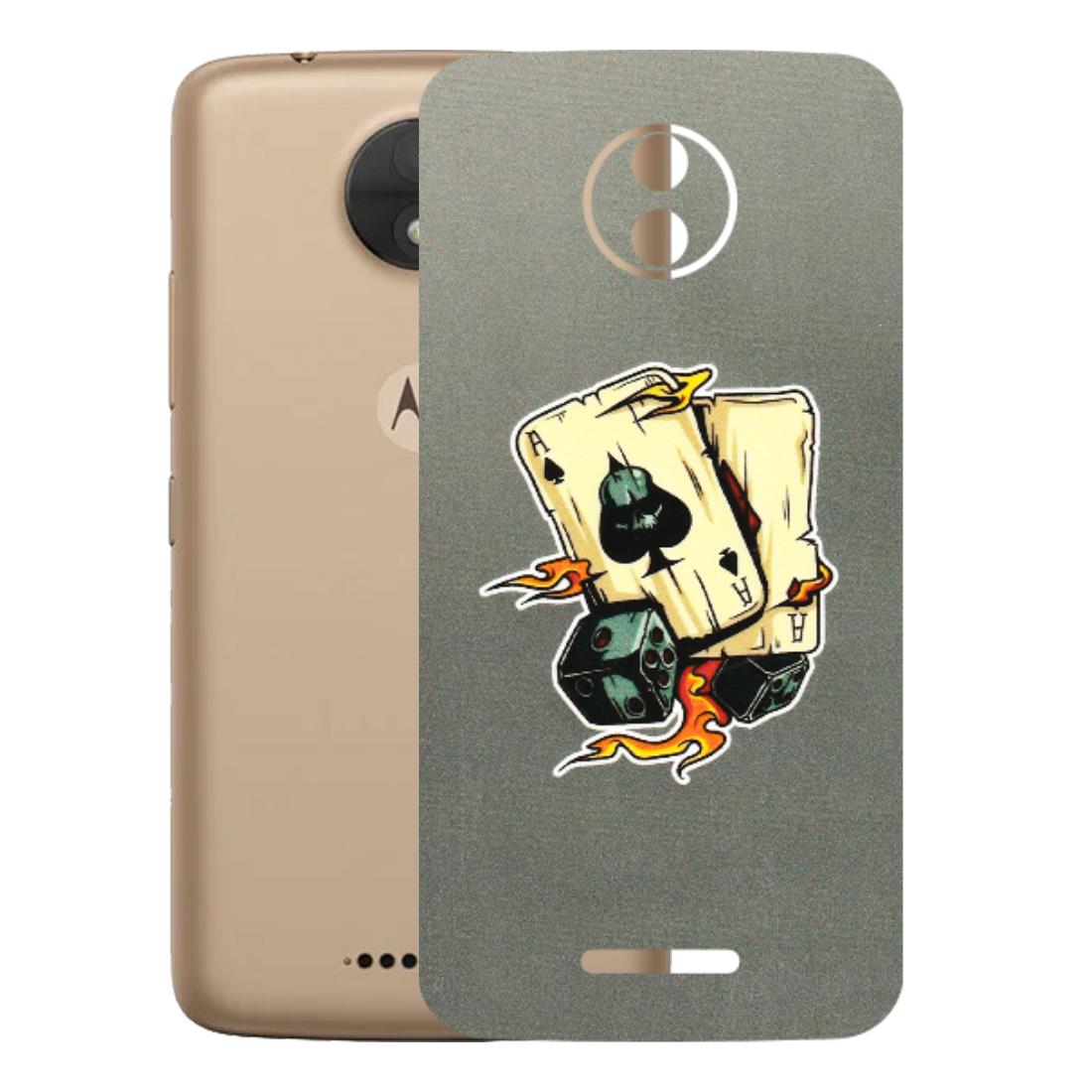 Motorola Phone Skins (All Models) - Grey Cards Of Ace - 3D Embossed Finish (L-77) Motorola Moto C