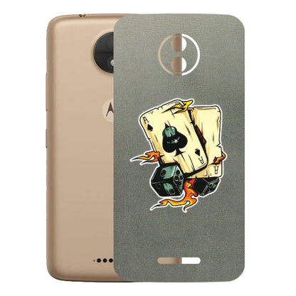 Motorola Phone Skins (All Models) - Grey Cards Of Ace - 3D Embossed Finish (L-77) Motorola Moto C