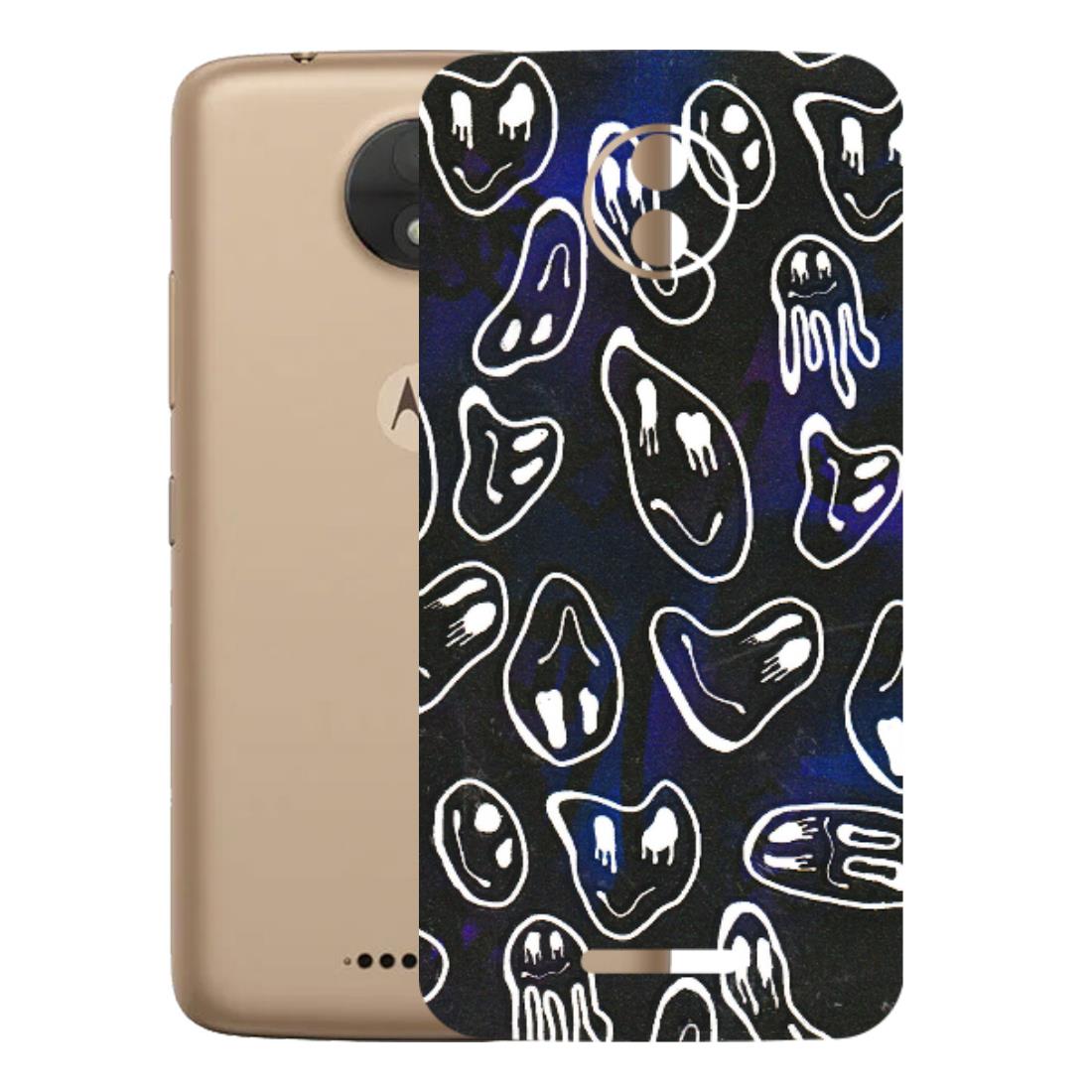 Motorola Phone Skins (All Models) - Distorted Smileys - 3D Embossed Finish (L-92) Motorola Moto C