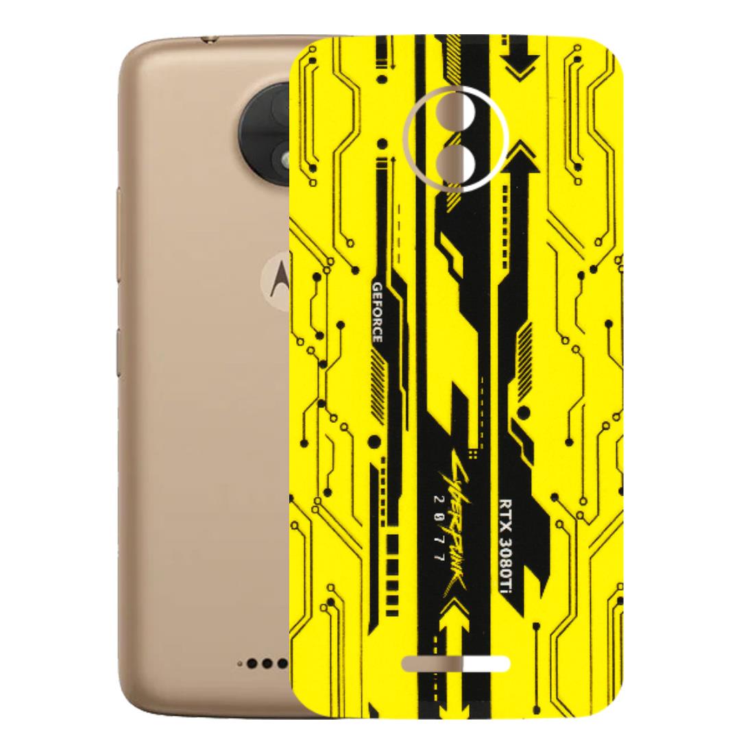 Motorola Phone Skins (All Models) - Yellow Cyberpunk - 3D Embossed Finish (L-93) Motorola Moto C
