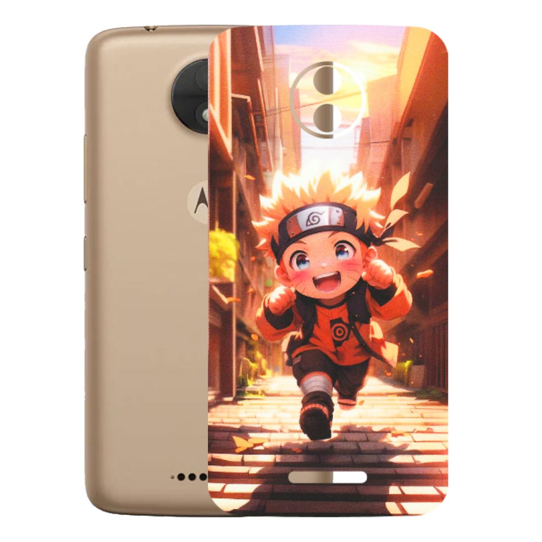Motorola Phone Skins (All Models) - Naruto Cute Toon Running - Matte Finish (M-04) Motorola Moto C