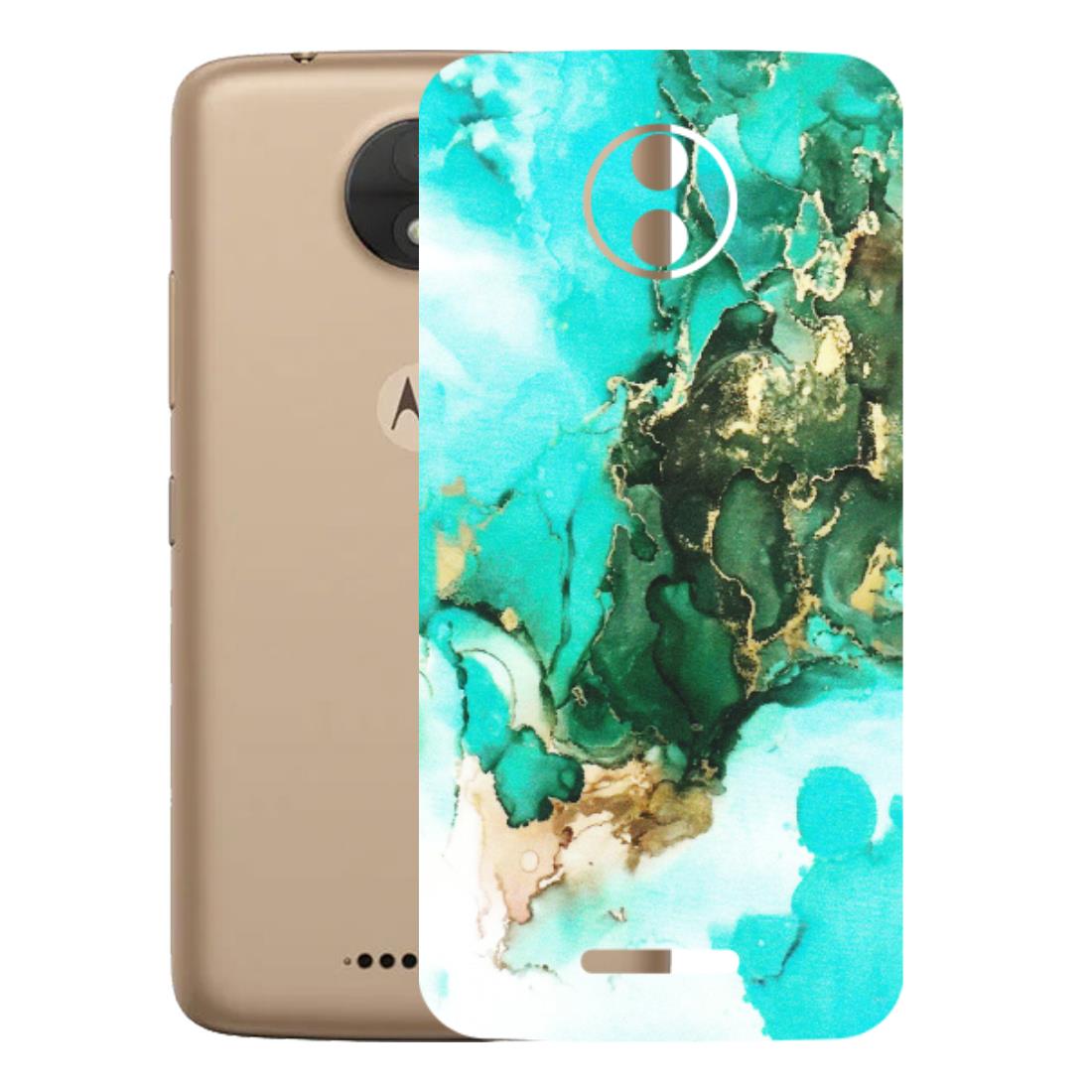Motorola Phone Skins (All Models) - The Blue Gold Marble - Matte Finish (M-124) Motorola Moto C