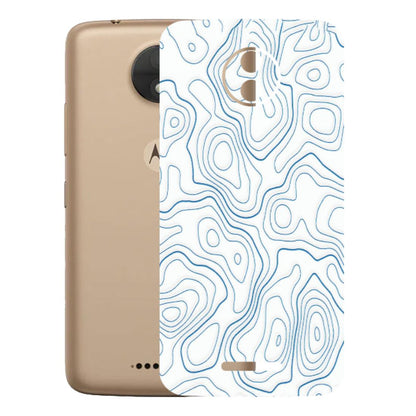 Motorola Phone Skins (All Models) - Blue And White Swirls - Matte Finish (M-139) Motorola Moto C