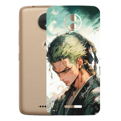 Motorola Phone Skins (All Models) - New Roronoa Zoro One Picece Anime - Matte Finish (M-140) Motorola Moto C