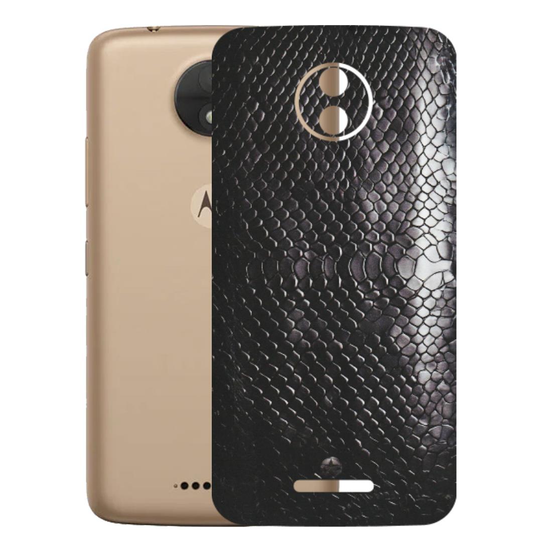 Motorola Phone Skins (All Models) - Black Snack Leather - Matte Finish (M-147) Motorola Moto C