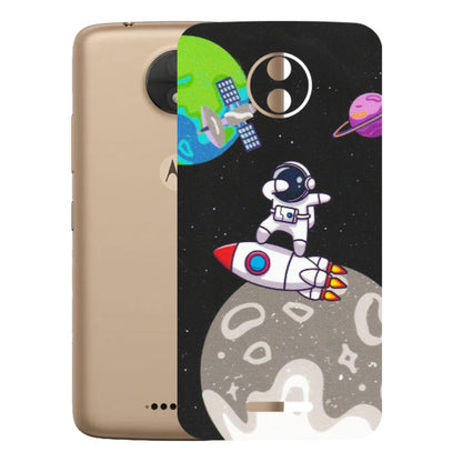 Motorola Phone Skins (All Models) - Astronaut Vibing Toon Running - Matte Finish (M-39) Motorola Moto C