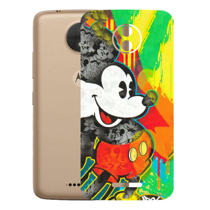 Motorola Phone Skins (All Models) - Multiple Mickey With Colourful Texture - Matte Finish (M-84) Motorola Moto C
