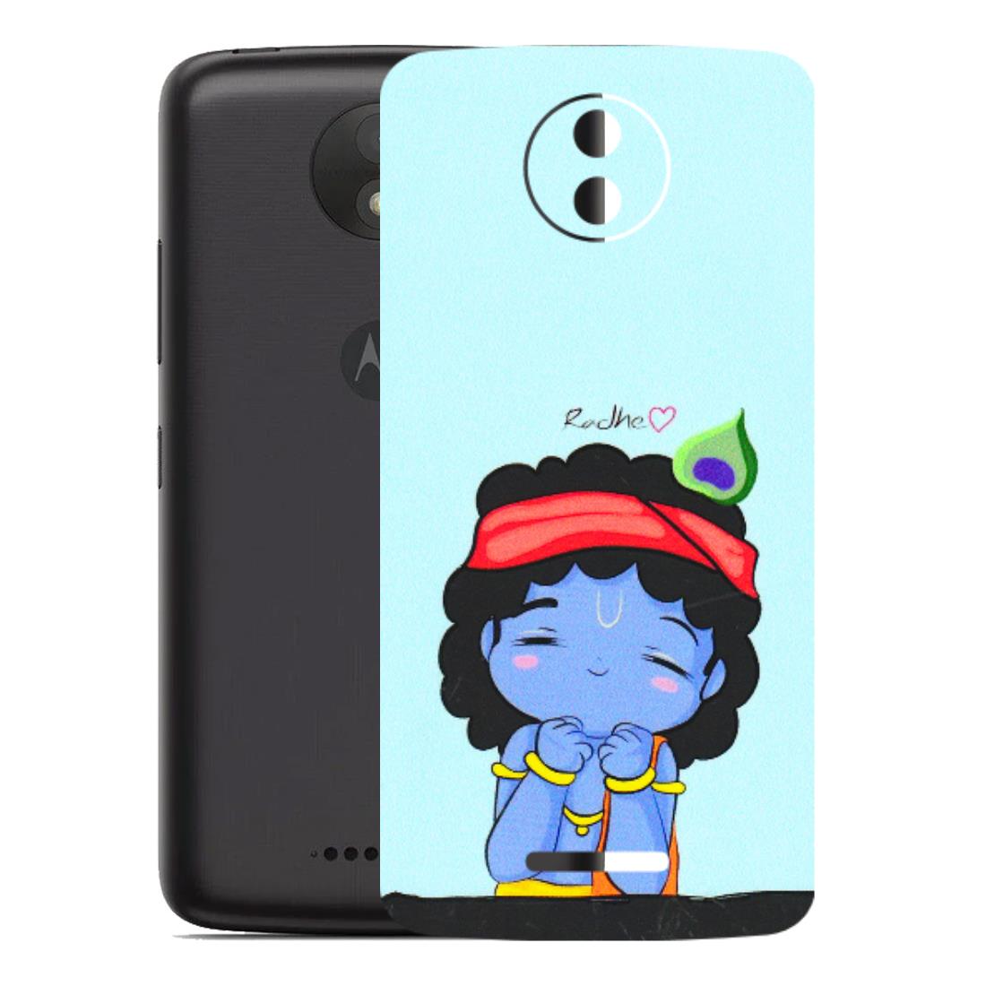 Motorola Phone Skins (All Models) - Radhe Radhe Cute Toon - 3D Embossed Finish (L-05) Motorola Moto C Plus