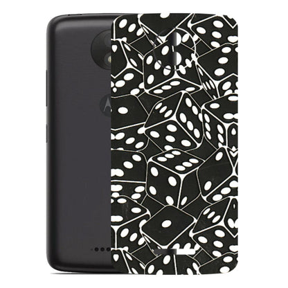 Motorola Phone Skins (All Models) - Big Black Dices - 3D Embossed Finish (L-106) Motorola Moto C Plus