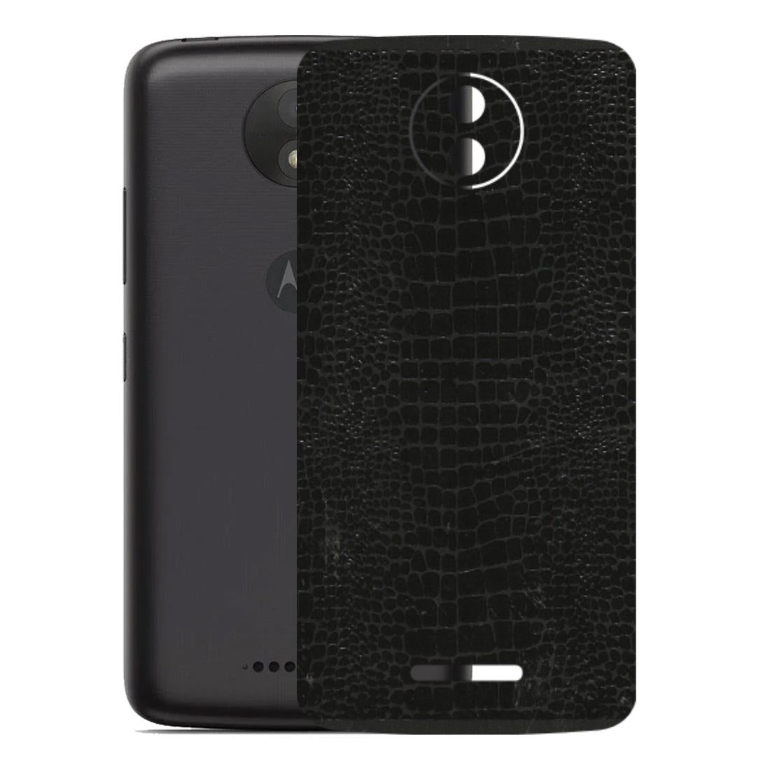 Motorola Phone Skins (All Models) - Snake Leather Black - 3D Embossed Finish (L-107) Motorola Moto C Plus
