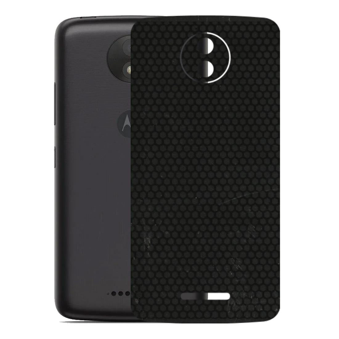 Motorola Phone Skins (All Models) - Black honeycomb - 3D Embossed Finish (L-114) Motorola Moto C Plus