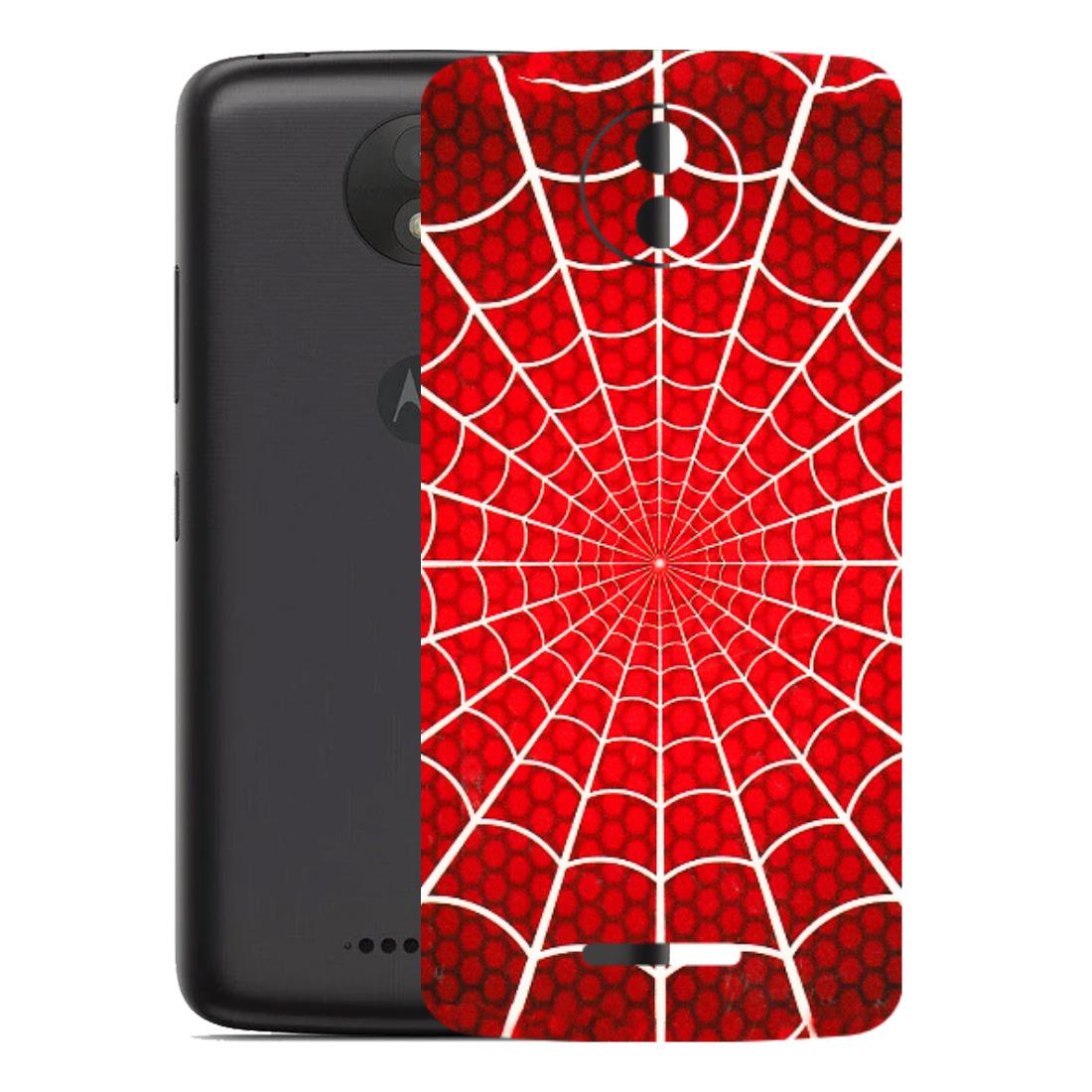 Motorola Phone Skins (All Models) - Classic Spidey Web - 3D Embossed Finish (L-115) Motorola Moto C Plus