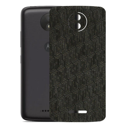 Motorola Phone Skins (All Models) - Black Abstract Pattern - 3D Embossed Finish (L-117) Motorola Moto C Plus