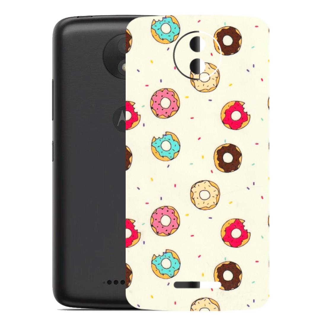 Motorola Phone Skins (All Models) - Mini Donuts Doodle Art - 3D Embossed Finish (L-122) Motorola Moto C Plus