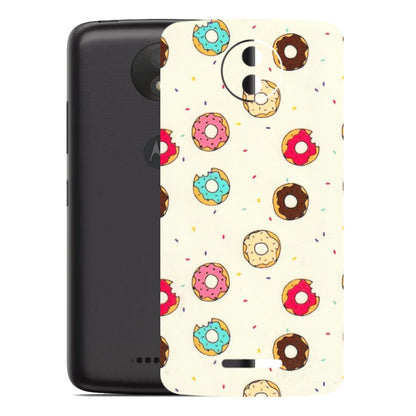 Motorola Phone Skins (All Models) - Mini Donuts Doodle Art - 3D Embossed Finish (L-122) Motorola Moto C Plus