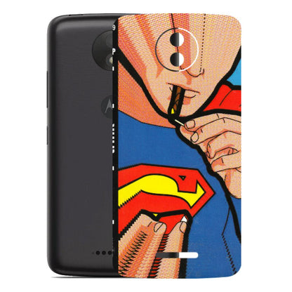 Motorola Phone Skins (All Models) - Superman Sutta - 3D Embossed Finish (L-130) Motorola Moto C Plus