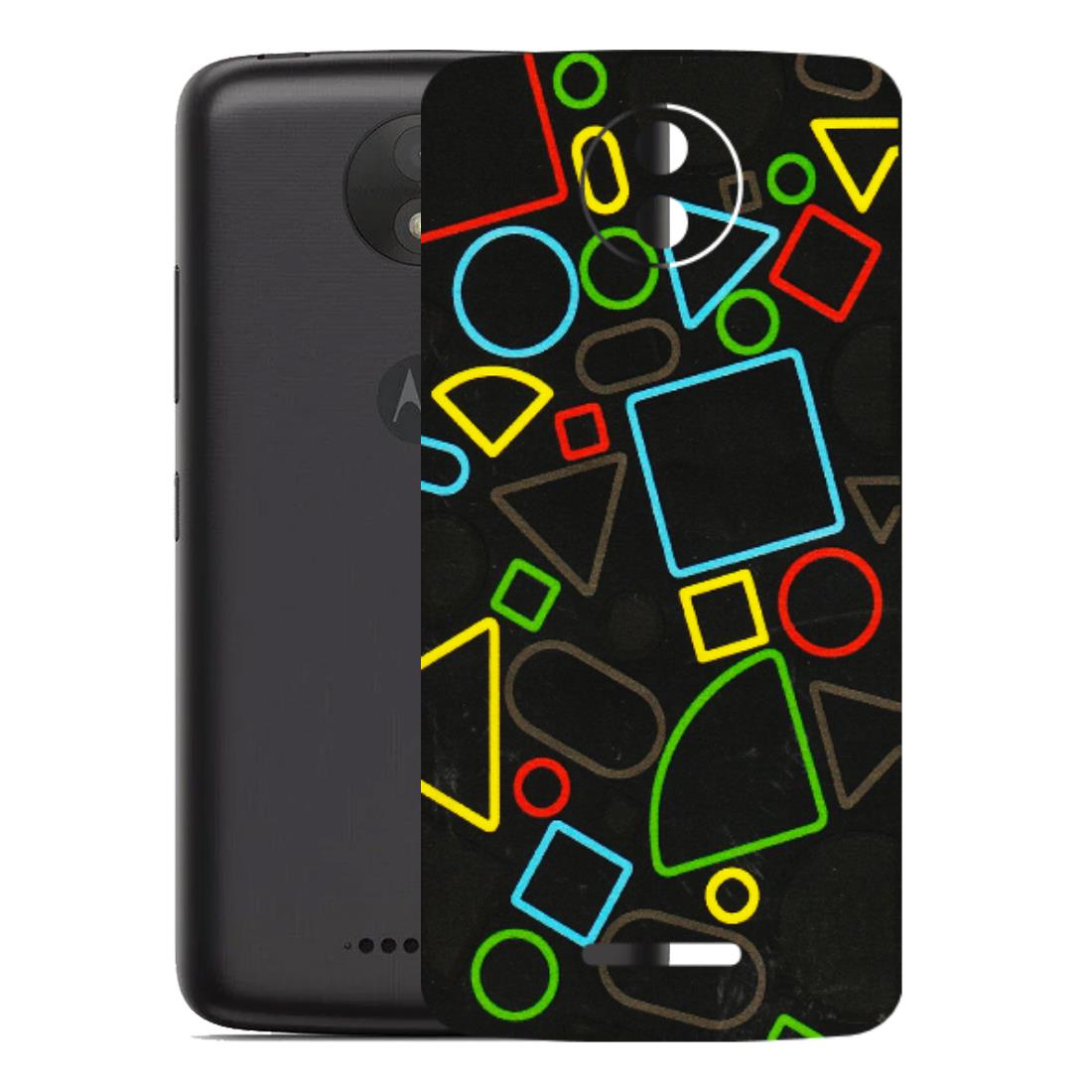 Motorola Phone Skins (All Models) - Black Shapes - 3D Embossed Finish (L-131) Motorola Moto C Plus