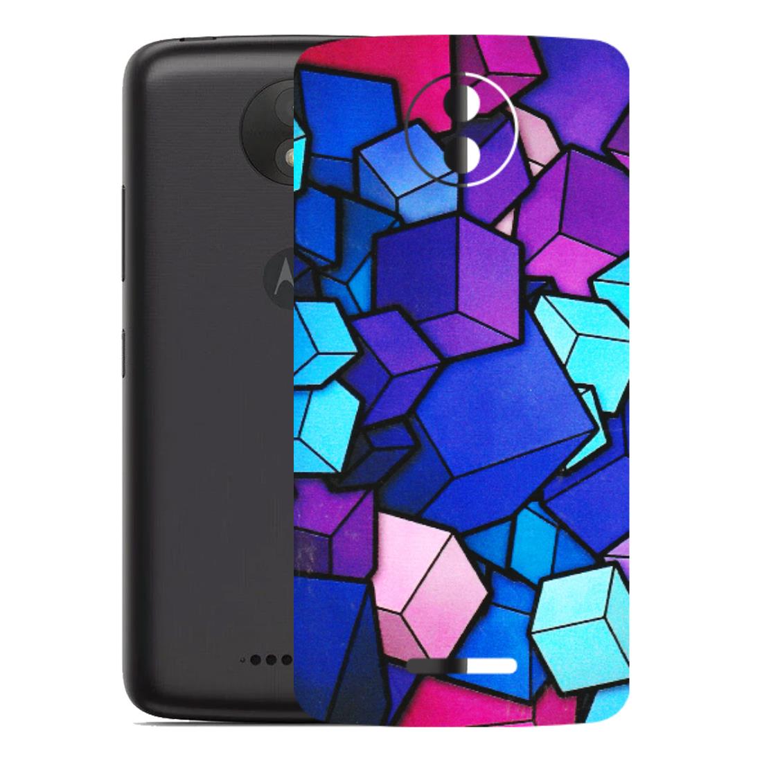 Motorola Phone Skins (All Models) - Cube Doodle - 3D Embossed Finish (L-141) Motorola Moto C Plus
