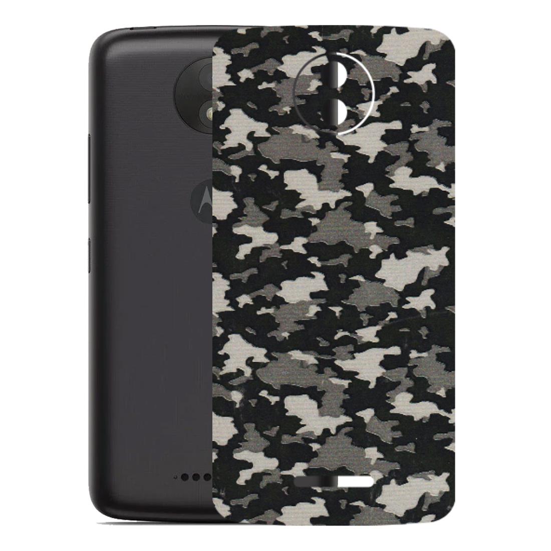Motorola Phone Skins (All Models) - Black/Grey Camoflaunge - 3D Embossed Finish (L-142) Motorola Moto C Plus