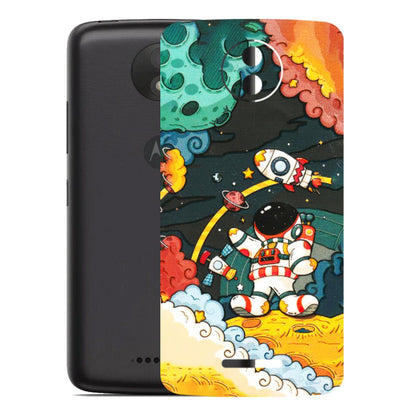 Motorola Phone Skins (All Models) - Astronauts & Spaceship - 3D Embossed Finish (L-145) Motorola Moto C Plus