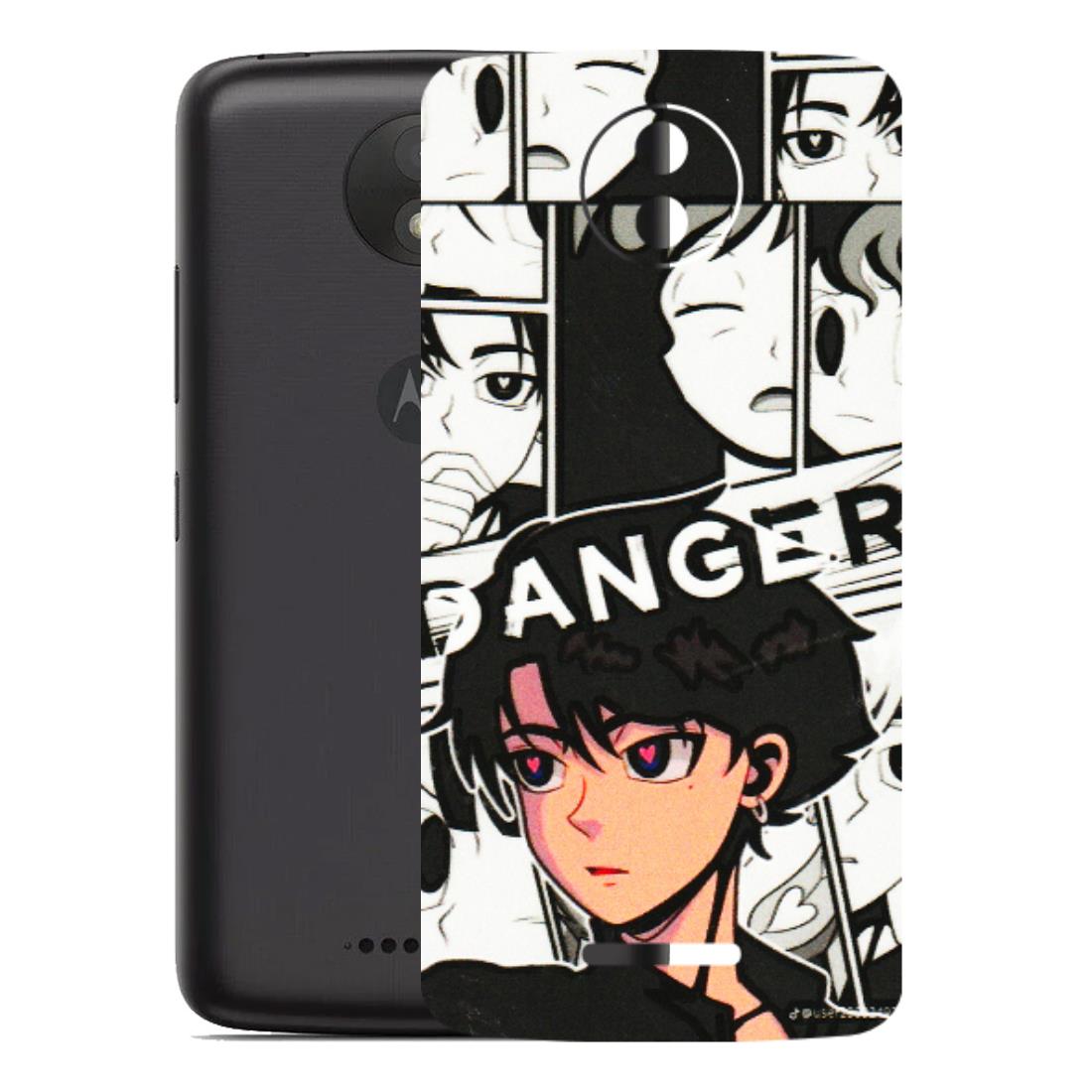 Motorola Phone Skins (All Models) - Danger Anime - 3D Embossed Finish (L-155) Motorola Moto C Plus