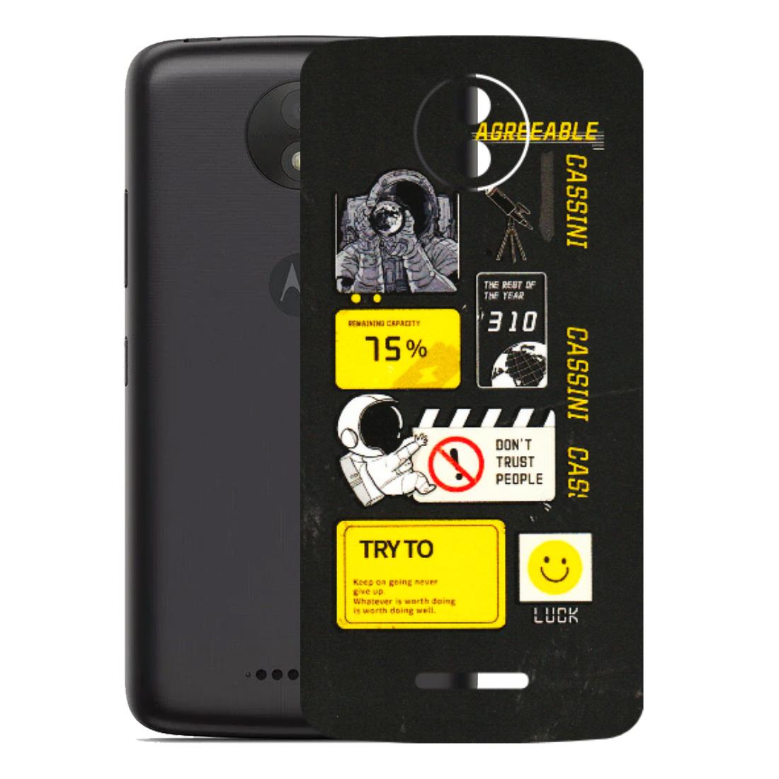 Motorola Phone Skins (All Models) - Black Cassini - 3D Embossed Finish (L-161) Motorola Moto C Plus