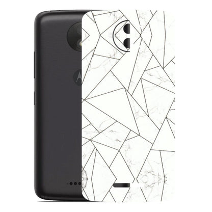 Motorola Phone Skins (All Models) - Luxury White Marble Effect - 3D Embossed Finish (L-168) Motorola Moto C Plus