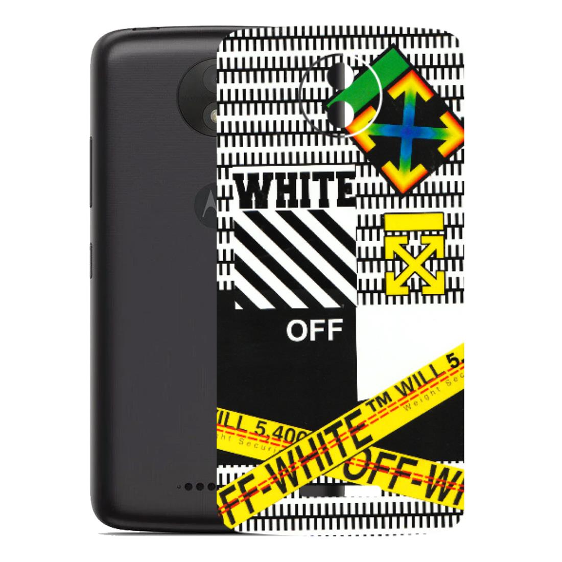 Motorola Phone Skins (All Models) - White Off Abstract - 3D Embossed Finish (L-172) Motorola Moto C Plus
