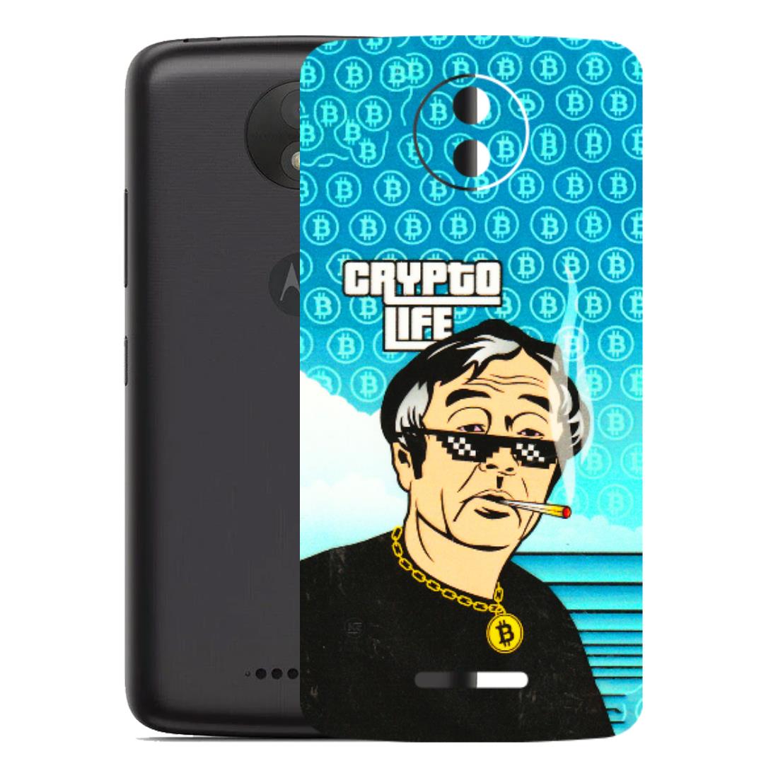 Motorola Phone Skins (All Models) - Crypto Thug Life - 3D Embossed Finish (L-179) Motorola Moto C Plus