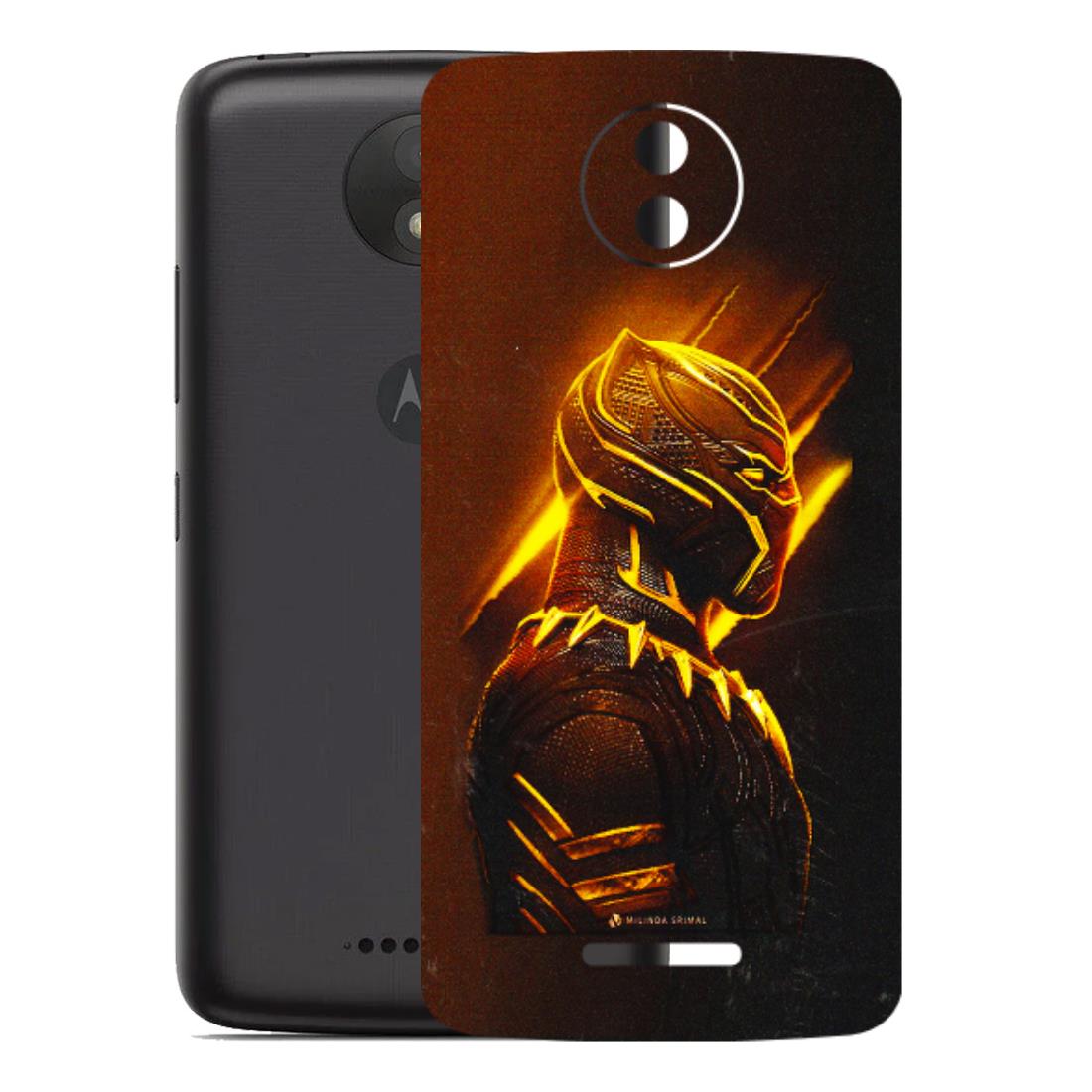 Motorola Phone Skins (All Models) - Gold Black Panther - 3D Embossed Finish (L-181) Motorola Moto C Plus