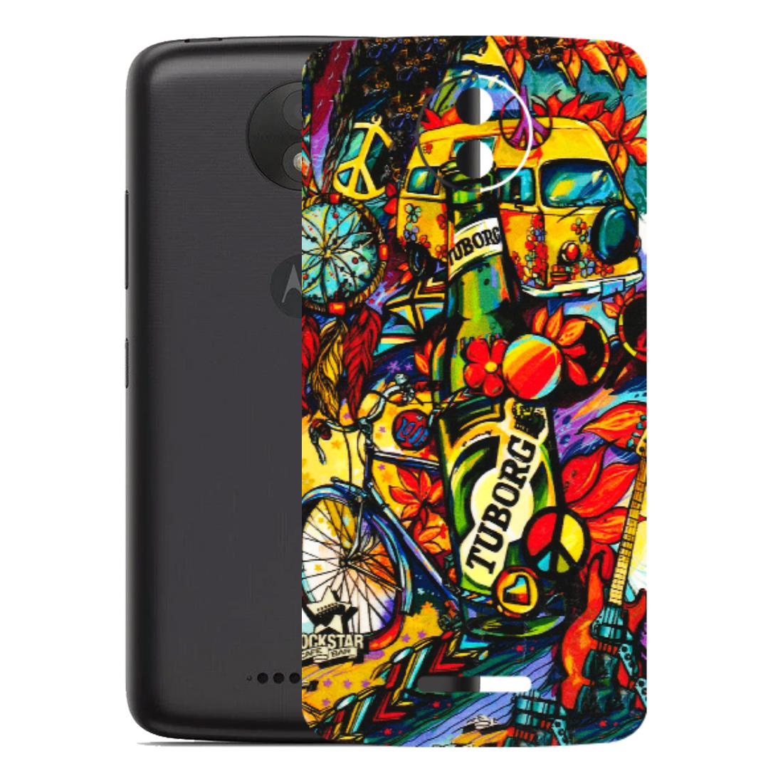 Motorola Phone Skins (All Models) - Cool Beer Bottle - 3D Embossed Finish (L-193) Motorola Moto C Plus