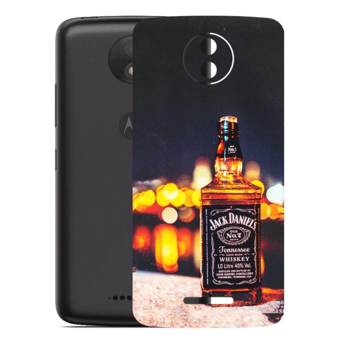 Motorola Phone Skins (All Models) - JD Whiskey Bottle - 3D Embossed Finish (L-20) Motorola Moto C Plus
