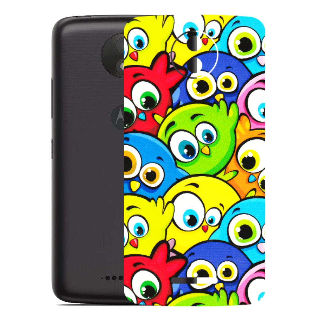 Motorola Phone Skins (All Models) - Cute Fluffy Birds - 3D Embossed Finish (L-213) Motorola Moto C Plus