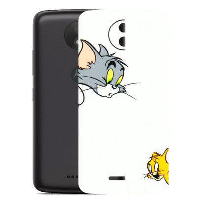 Motorola Phone Skins (All Models) - Cute Tom And Jerry - 3D Embossed Finish (L-220) Motorola Moto C Plus