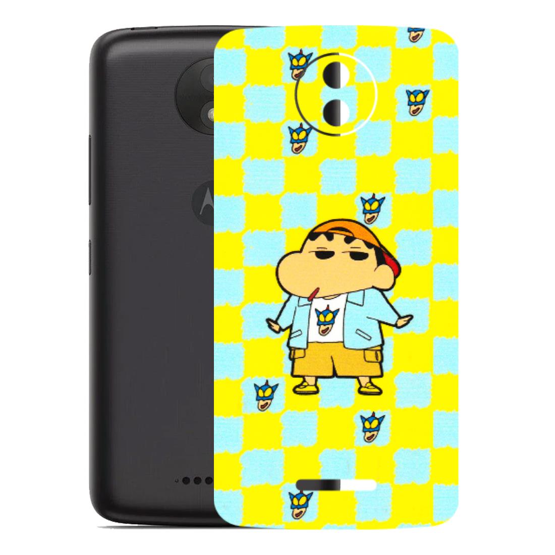 Motorola Phone Skins (All Models) - Yellow Blue Shinchan Cute - 3D Embossed Finish (L-221) Motorola Moto C Plus