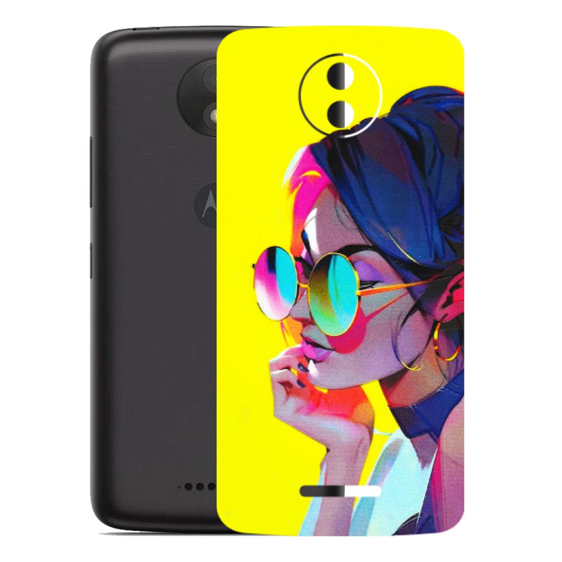 Motorola Phone Skins (All Models) - Bold Stylish Girl - 3D Embossed Finish (L-222) Motorola Moto C Plus