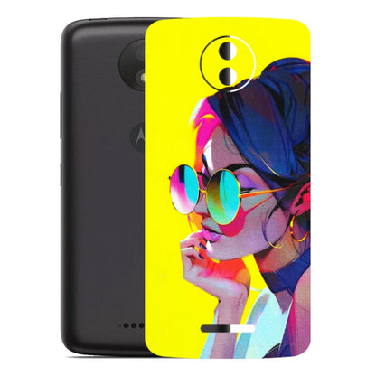 Motorola Phone Skins (All Models) - Bold Stylish Girl - 3D Embossed Finish (L-222) Motorola Moto C Plus