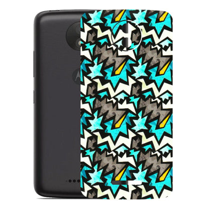 Motorola Phone Skins (All Models) - Funky Zig Zag - 3D Embossed Finish (L-223) Motorola Moto C Plus